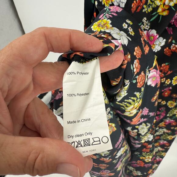 Derek Lam Collective Women’s Size 40 (US 8) Black Floral Midi Dress Belted - Picture 8 of 10